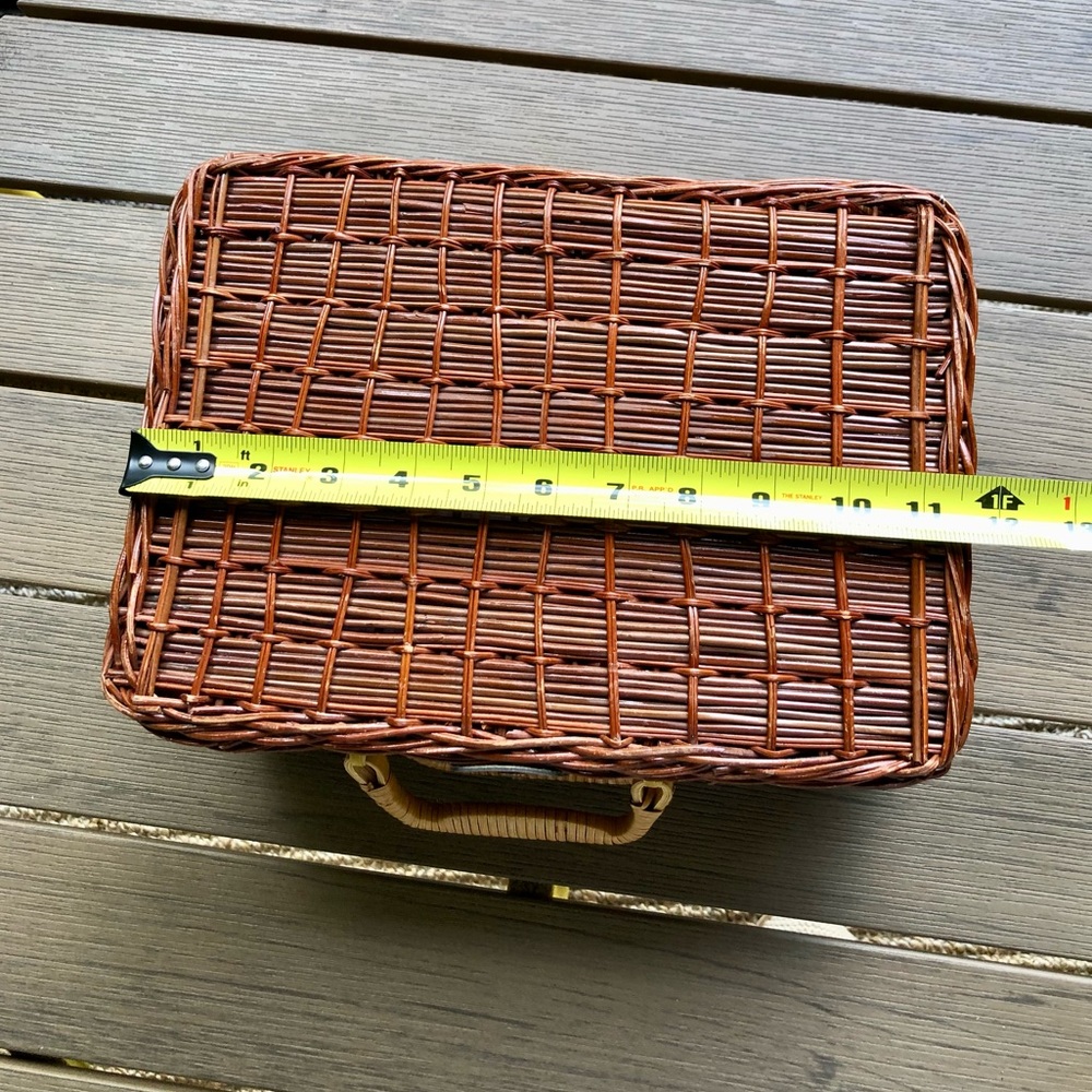 Vintage Wicker Top Handle Basket Bag Gem